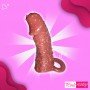 Solid Head Reusable Penis Extension Sleeve chocolate PES-026