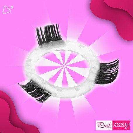 Transparent Hair Finger Fun Function Cock Ring CR-009