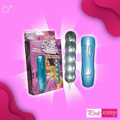 Silver Beaded Anal Vibrator-BIG AD-011