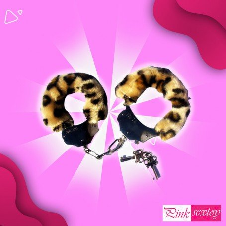 Fetish Fantasy Furry Cuffs in Leopard BDSM-005