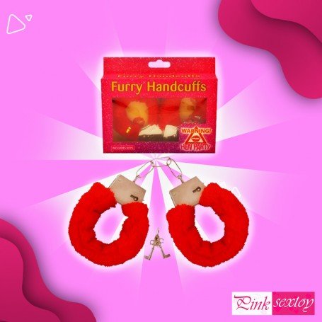 Fetish Fantasy Beginner's Furry Cuffs in Red BDSM-004