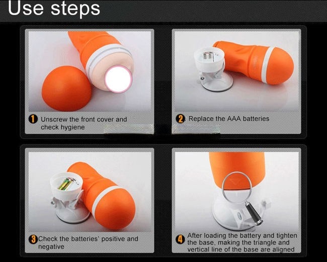 steps to use realistic flashlight musturbator